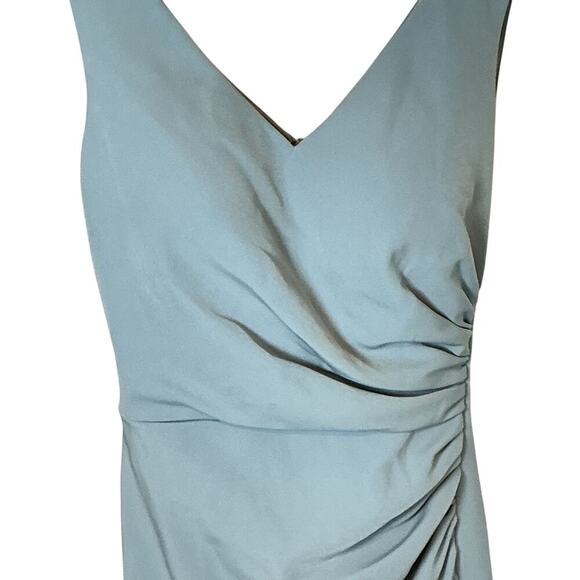 REVELRY French Blue Dawson Crepe Long Sleeveless Formal Bridesmaid Gown Dress 0 - Picture 3 of 12